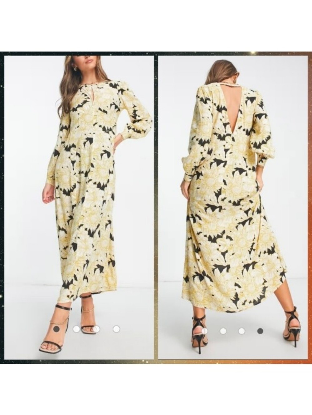 Vero Moda Aware Maxi Dress Yellow Floral Print Size XS NWT